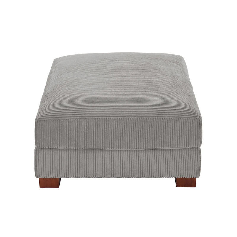 Ottoman rectangulaire en velours côtelé, pieds en bois massif, housse amovible, 400 kg, 106,4 cm (L), 7 couleurs