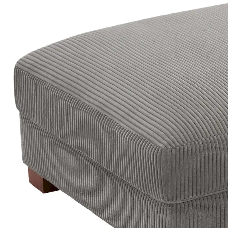 Ottoman rectangulaire en velours côtelé, pieds en bois massif, housse amovible, 400 kg, 106,4 cm (L), 7 couleurs