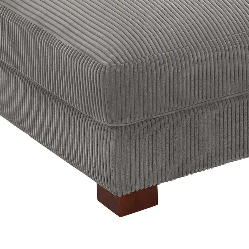 Ottoman rectangulaire en velours côtelé, pieds en bois massif, housse amovible, 400 kg, 106,4 cm (L), 7 couleurs
