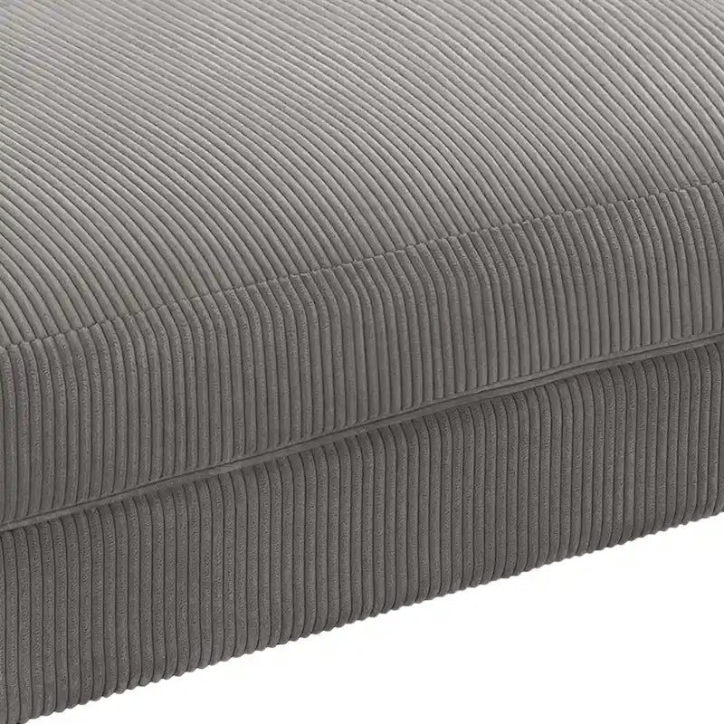 Ottoman rectangulaire en velours côtelé, pieds en bois massif, housse amovible, 400 kg, 106,4 cm (L), 7 couleurs