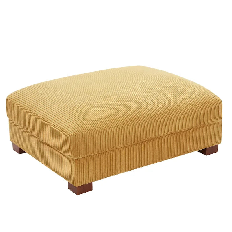 Ottoman rectangulaire en velours côtelé, pieds en bois massif, housse amovible, 400 kg, 106,4 cm (L), 7 couleurs