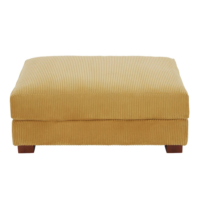 Ottoman rectangulaire en velours côtelé, pieds en bois massif, housse amovible, 400 kg, 106,4 cm (L), 7 couleurs