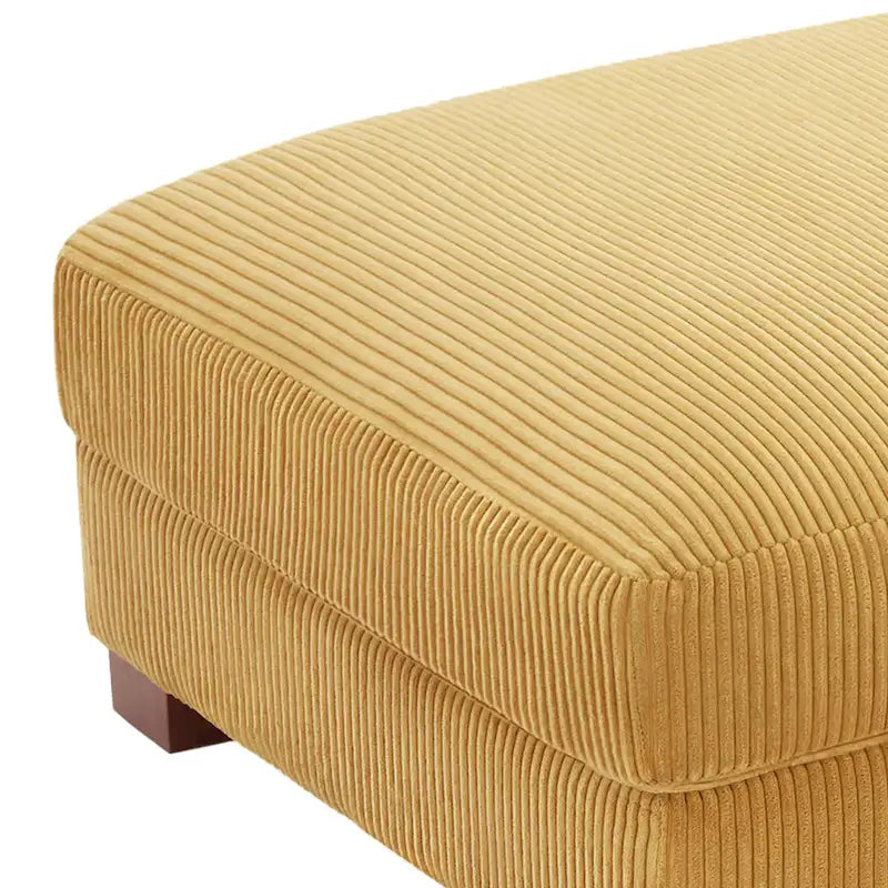 Ottoman rectangulaire en velours côtelé, pieds en bois massif, housse amovible, 400 kg, 106,4 cm (L), 7 couleurs