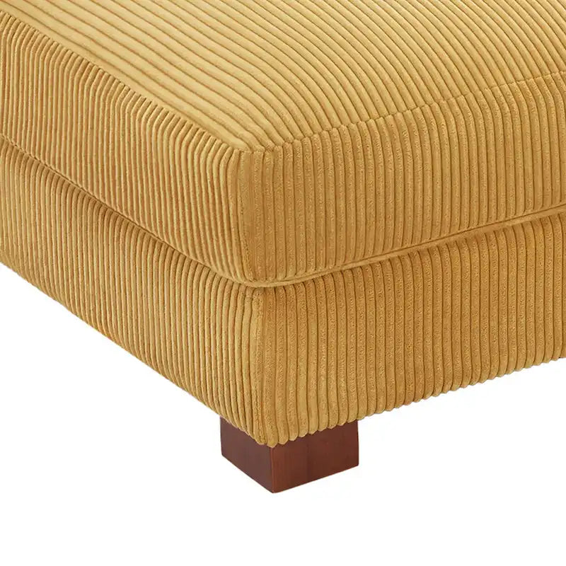 Ottoman rectangulaire en velours côtelé, pieds en bois massif, housse amovible, 400 kg, 106,4 cm (L), 7 couleurs