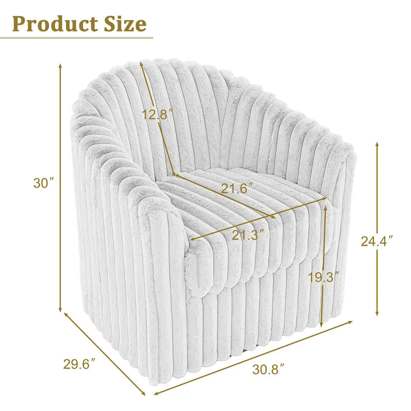Lot de 2 fauteuils pivotants en velours côtelé avec base en métal rotative à 360°, structure en bois, capacité de 125 kg, couleurs : bleu, gris, blanc, chocolat