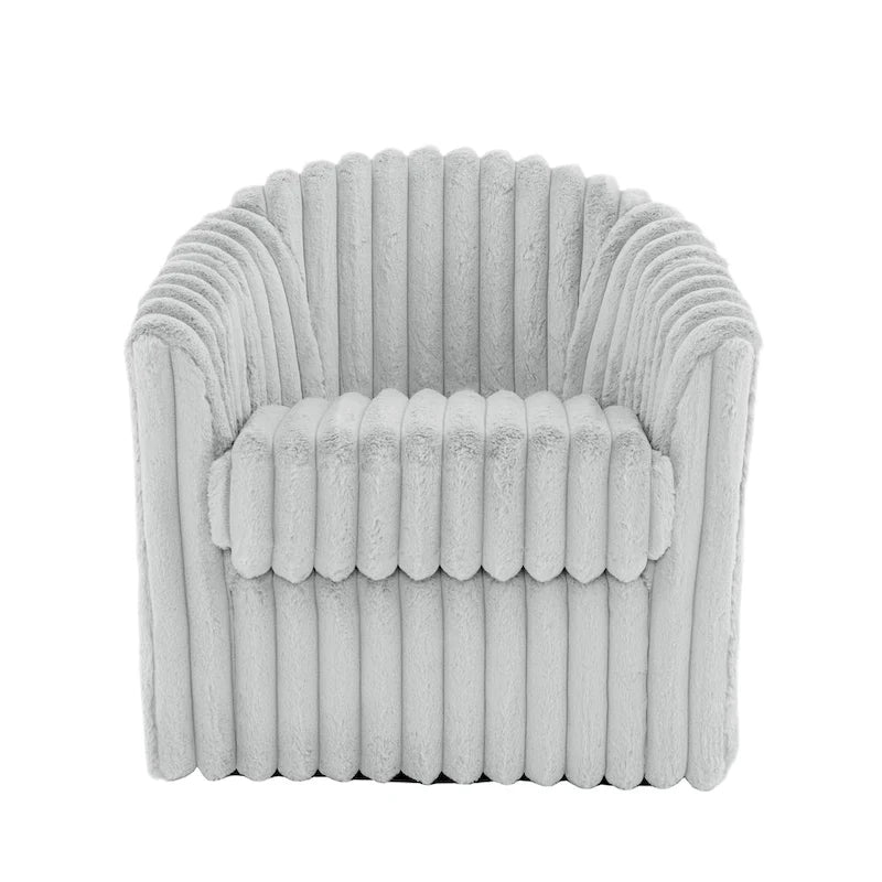 Lot de 2 fauteuils pivotants en velours côtelé avec base en métal rotative à 360°, structure en bois, capacité de 125 kg, couleurs : bleu, gris, blanc, chocolat