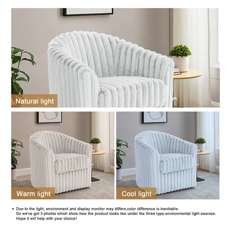 Lot de 2 fauteuils pivotants en velours côtelé avec base en métal rotative à 360°, structure en bois, capacité de 125 kg, couleurs : bleu, gris, blanc, chocolat