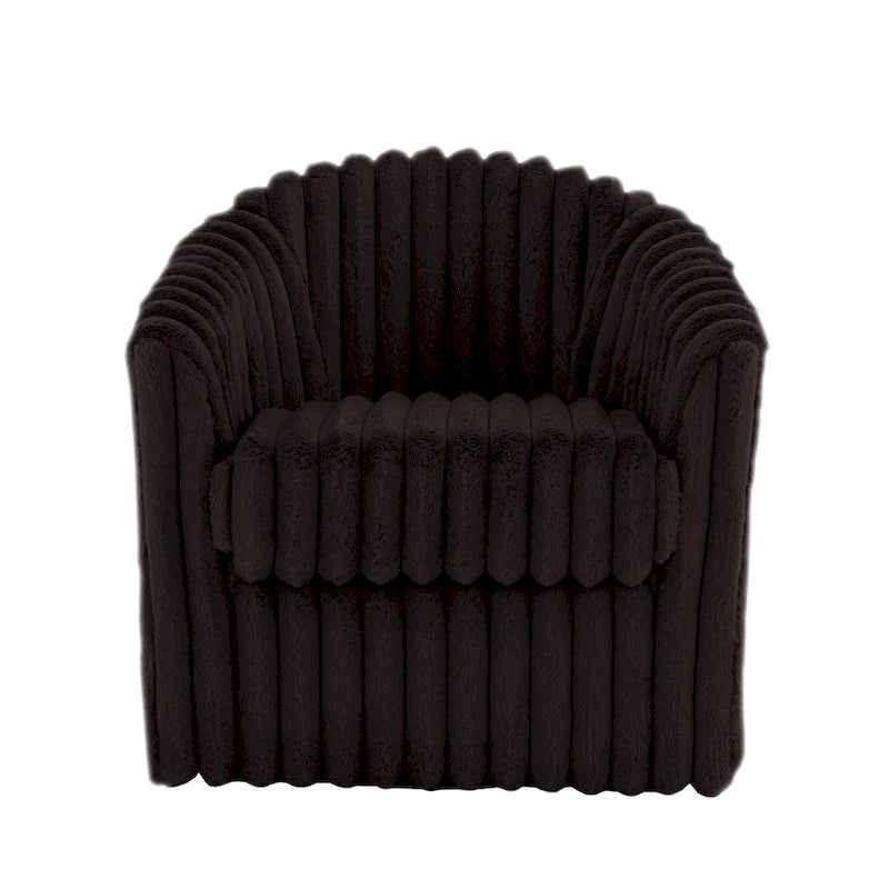 Lot de 2 fauteuils pivotants en velours côtelé avec base en métal rotative à 360°, structure en bois, capacité de 125 kg, couleurs : bleu, gris, blanc, chocolat