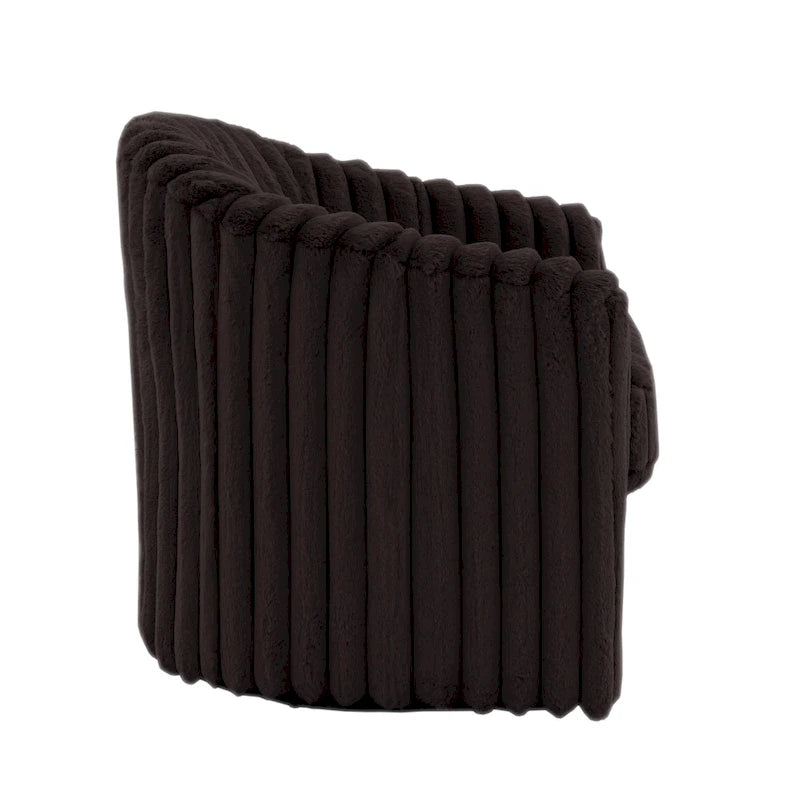 Lot de 2 fauteuils pivotants en velours côtelé avec base en métal rotative à 360°, structure en bois, capacité de 125 kg, couleurs : bleu, gris, blanc, chocolat