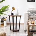 Table d'appoint ronde en métal avec étagère de rangement, plateau de 50,8 cm, capacité de 90 kg, pieds réglables, style industriel rustique