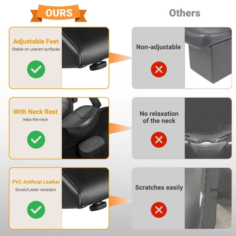 Fauteuil de lavage pour salon, bac ABS inclinable, mousse haute densité, douchette, noir/noir mat